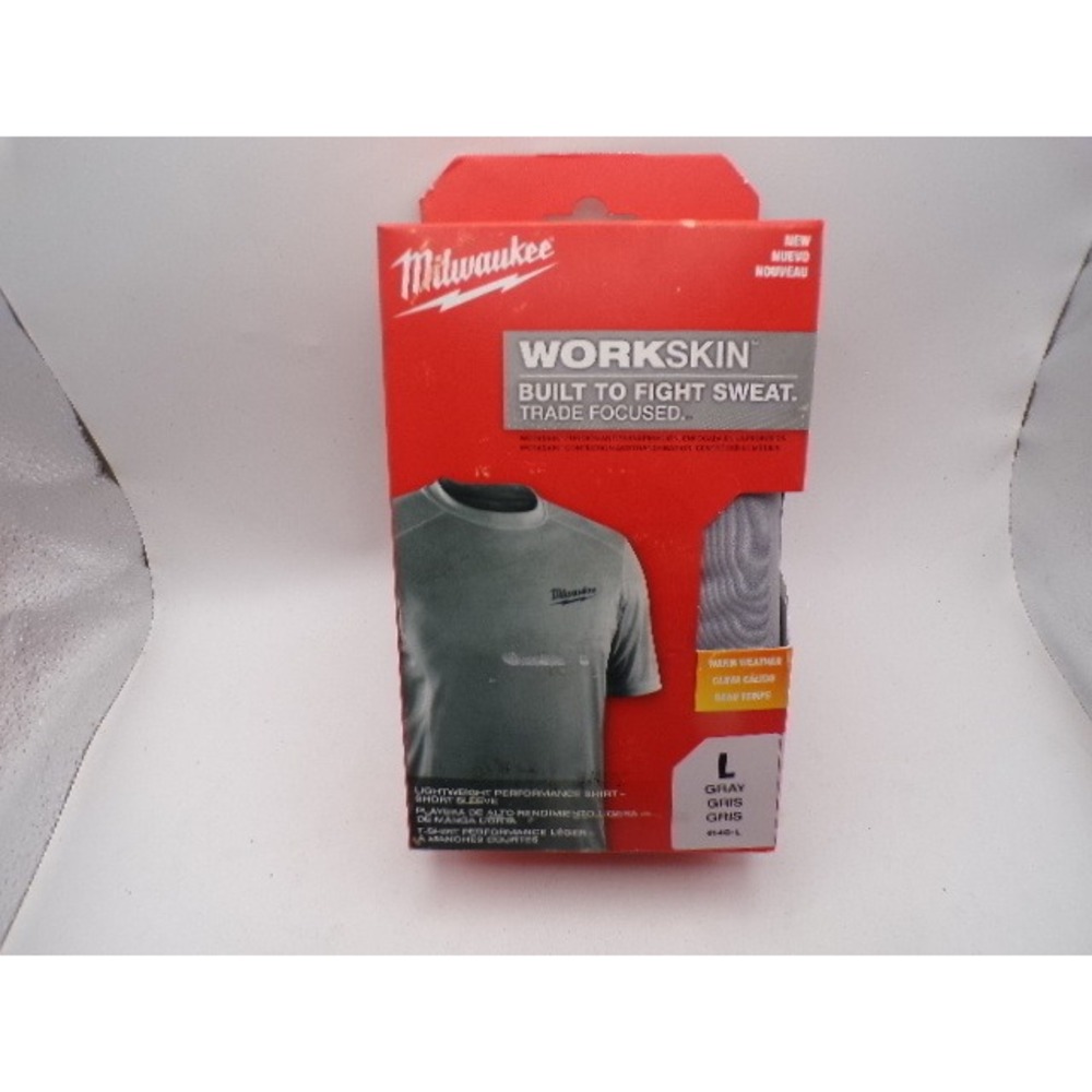 Milwaukee WORKSKIN Lightweight Performance Short Sleeve Shirt Gray Large 414G-L
